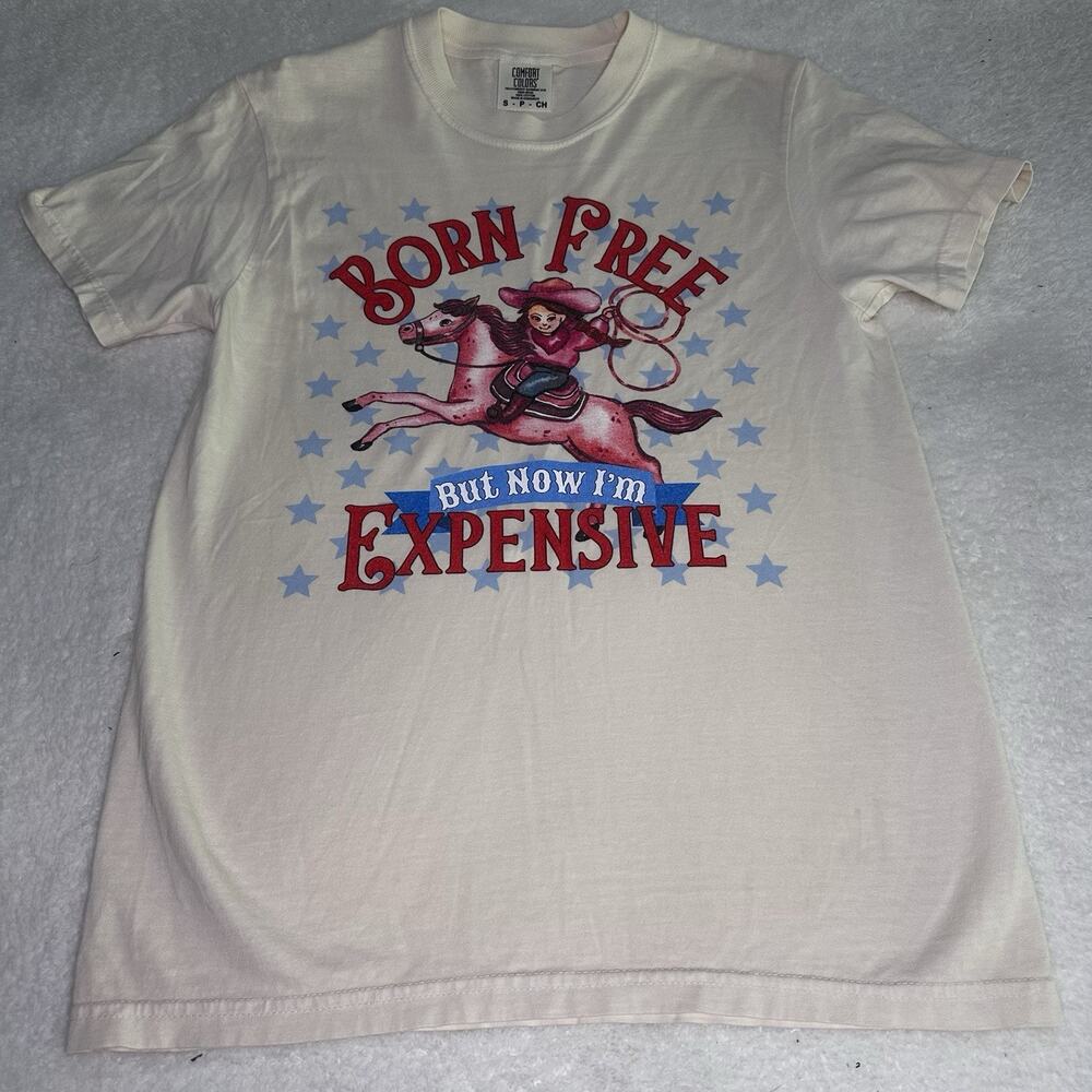 “Born Free But Now I am Expensive”Katy Perry Inspired Firework T-Shirt Medium